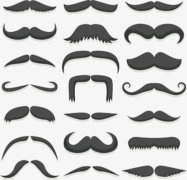 矢量图黑色创意胡子