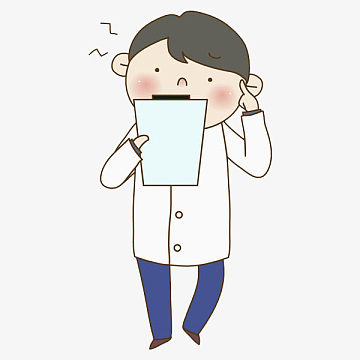 卡通看病历本的医生免抠图