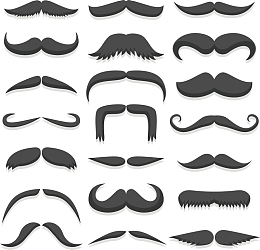矢量图黑色创意胡子