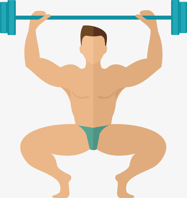 举杠铃的强壮男人