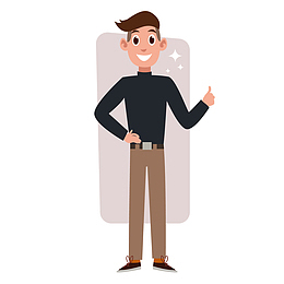 一个举拇指的男人