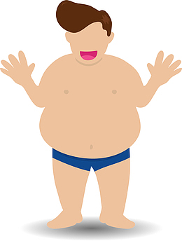 大笑卡通肥胖男人