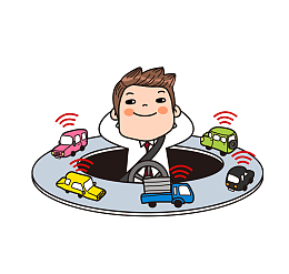 卡通智能化驾车免抠图