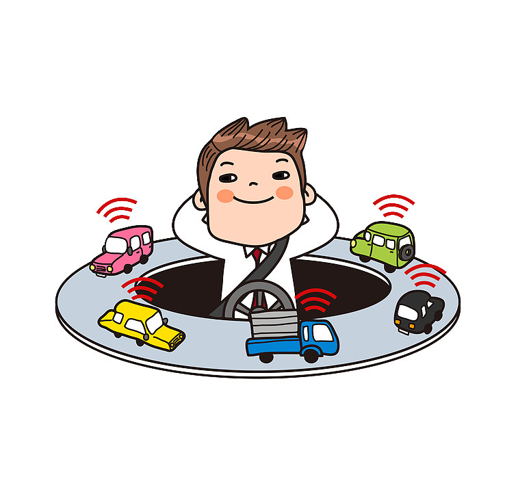 卡通智能化驾车免抠图