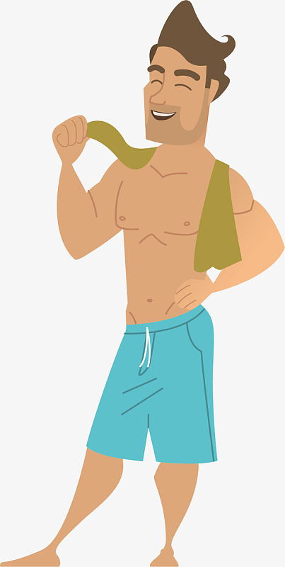 矢量图洗澡的男人