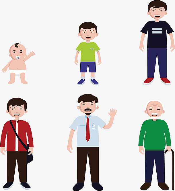 不同年龄阶段的男人免抠素材免费下载_觅元素51yuansu.com