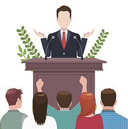 卡通演讲男人免抠图