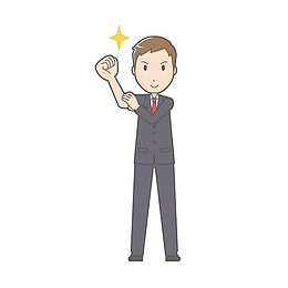 手绘卡通男人加油动作