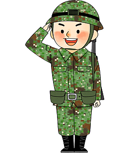 卡通军人站岗免抠图