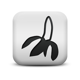 磨砂白广场图标食品饮料食品香蕉