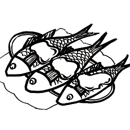 手绘烤鱼简笔画