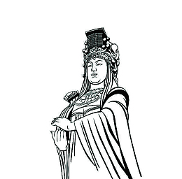 妈祖雕塑手绘图案