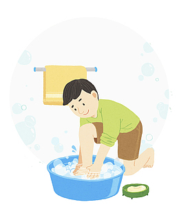 洗脚男孩
