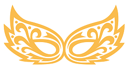 橙色雕花扁平面具