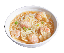 传统美食鲜虾馄饨面