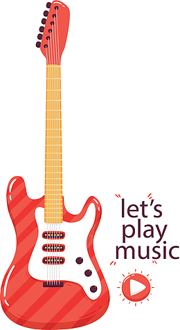 矢量手绘吉他