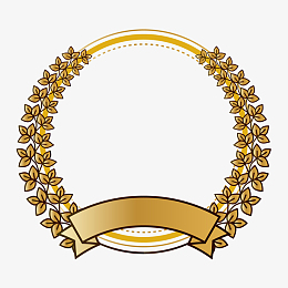 矢量创意金色麦穗边框