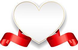 金色清新爱心绸带边框纹理