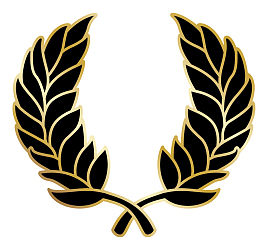 金边树叶徽章图标设计元素