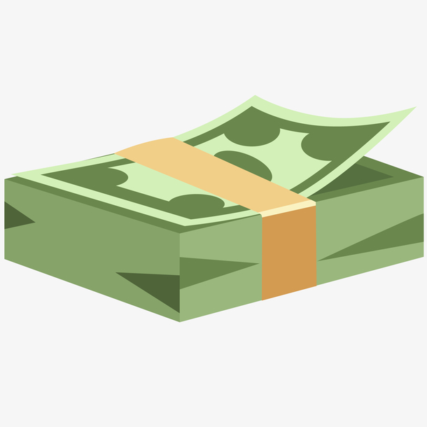 一沓纸币矢量插画