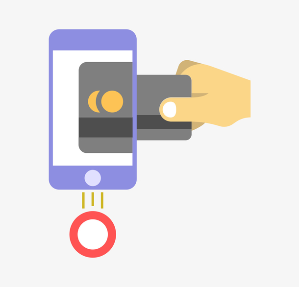 紫色手绘科技刷卡元素素材免费下载_觅元素