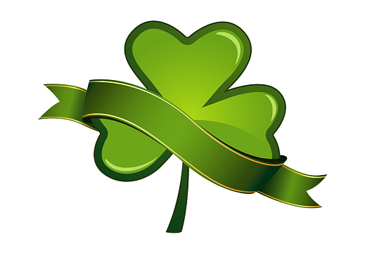 水彩绿色的四叶草免抠图