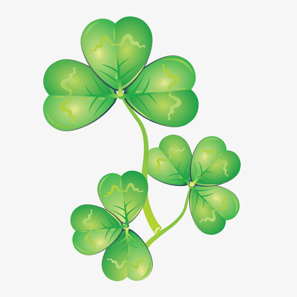 矢量手绘幸运三叶草