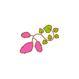 卡通一串新鲜美味红薯插画免抠