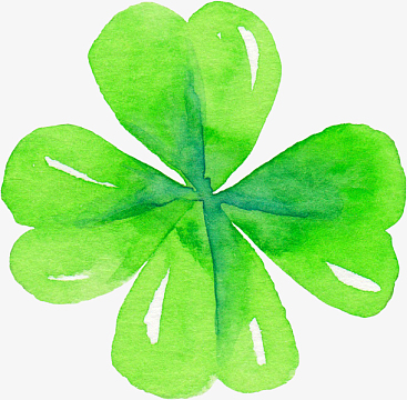 水彩绿色叶子免抠图