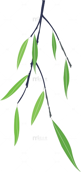 卡通夏季柳叶装饰图案
