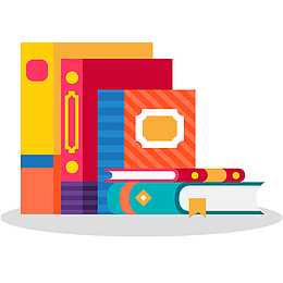 彩色书籍口卡通插画