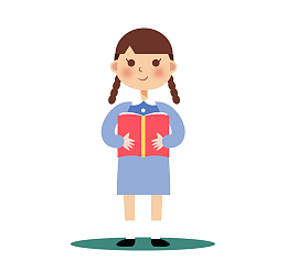拿着书本的小女孩