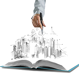手绘教育城市科学书籍