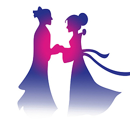 七夕情人节牛郎织女鹊桥相会插画