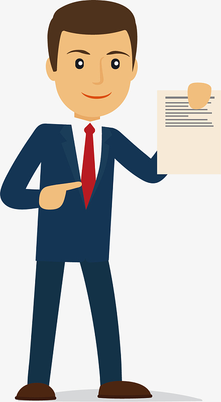 矢量图拿报告的男人