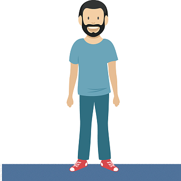 手绘卡通长胡子的男人矢量素材