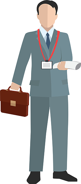 手拿报表的男人插画