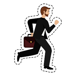 拿着公文包奔跑的上班族