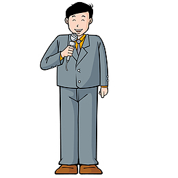 拿话筒讲话的男人