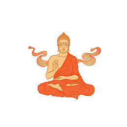 手绘免抠佛教人物下载