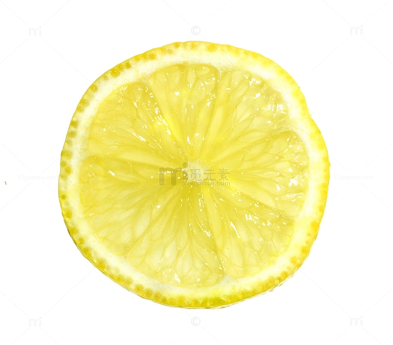 黄柠檬片微距特写