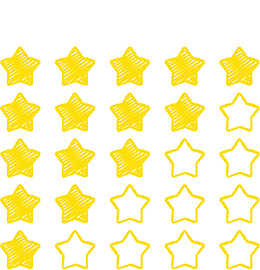 黄色手绘评估星星打分