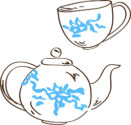 卡通手绘茶具