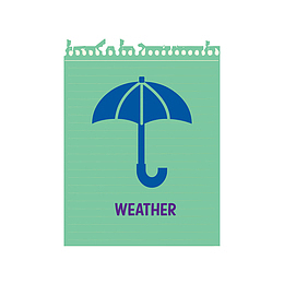 绿色便签雨伞weather天气预报