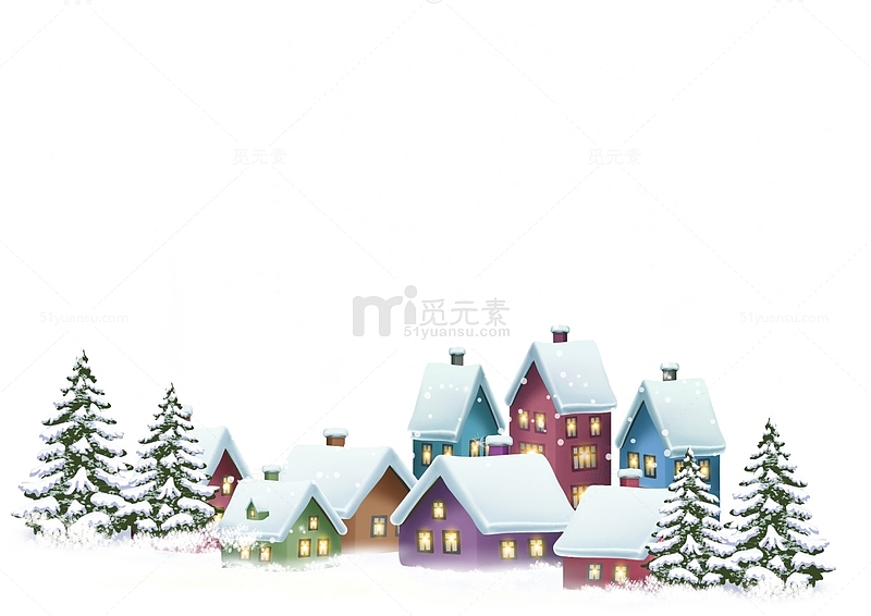 冬季多彩乡村房屋