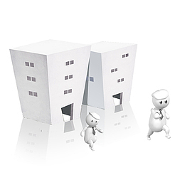 白色房屋模型免抠素材