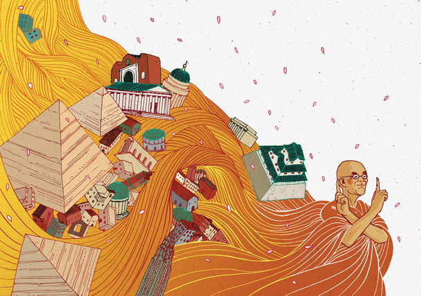 穿着长袈裟的和尚插图