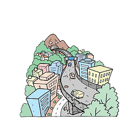 地震卡通情景