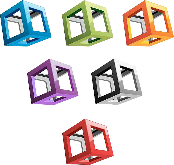 彩色立方体框架