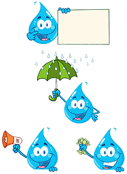 雨滴用伞遮小雨滴